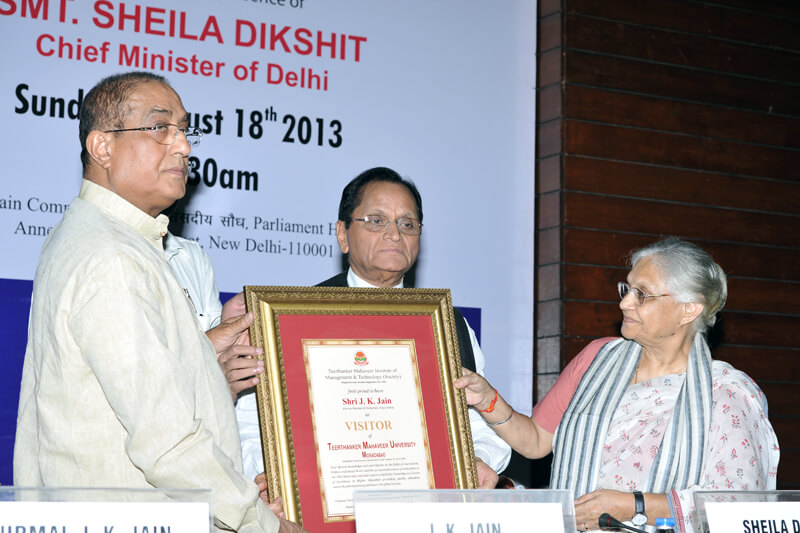 Smt. Sheila Dikshit with Suresh Jain at TMU